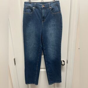 Talbots High Waist Straight Relaxed Jeans Womens 6 Michele Blue Medium Wash